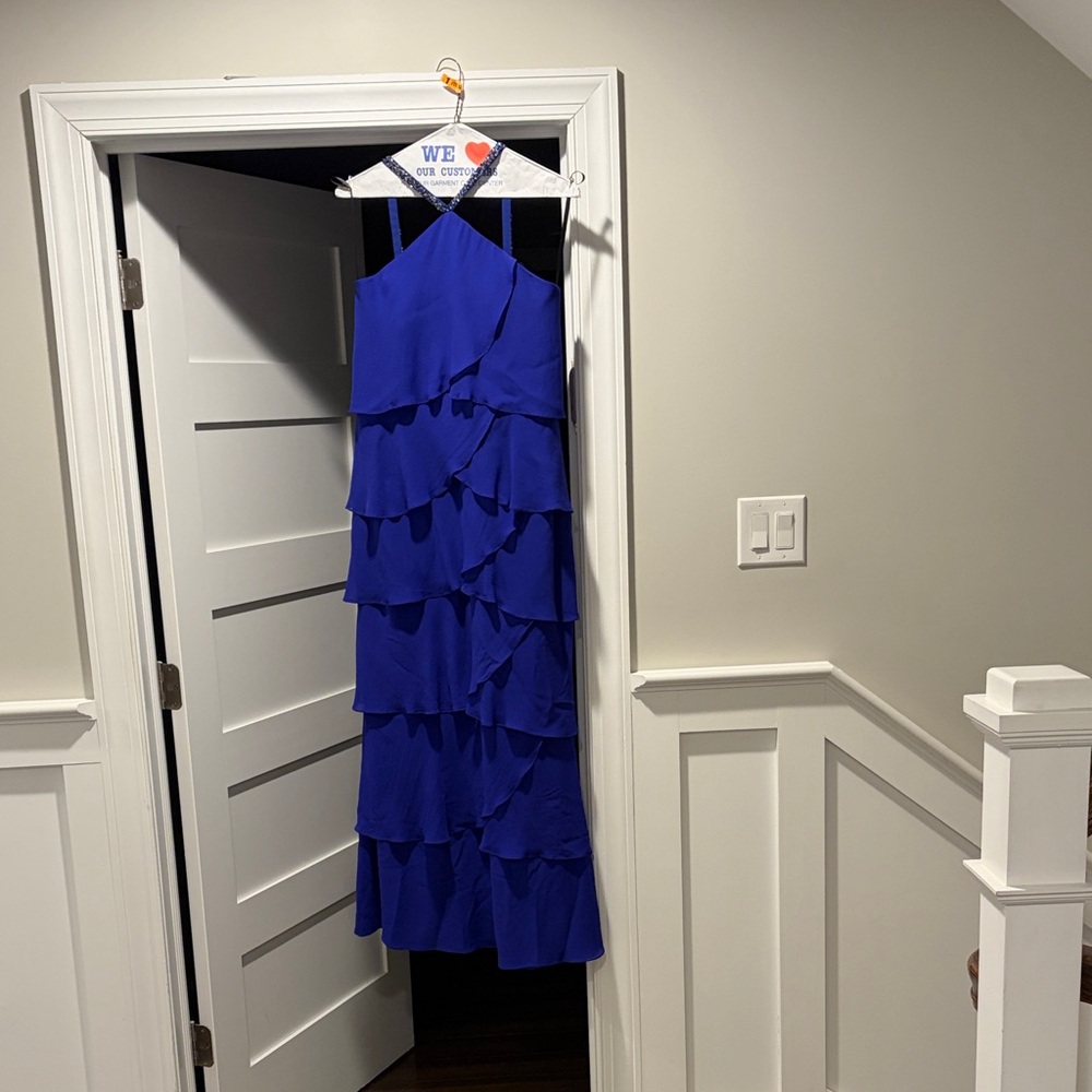 Elegant Blue Tiered Dress